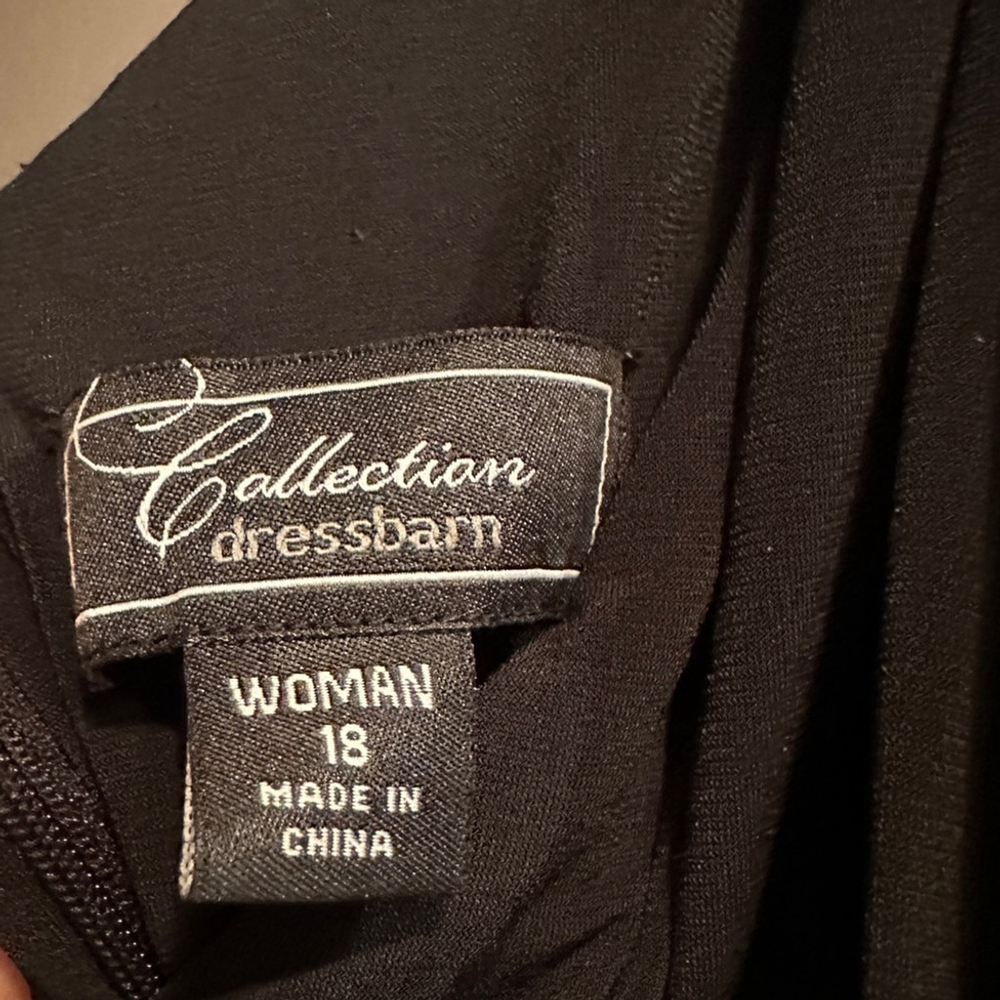 Dress Barn Black V-Neck Floral Embroidered Fit-and-Flare Dress - Picture 12 of 12